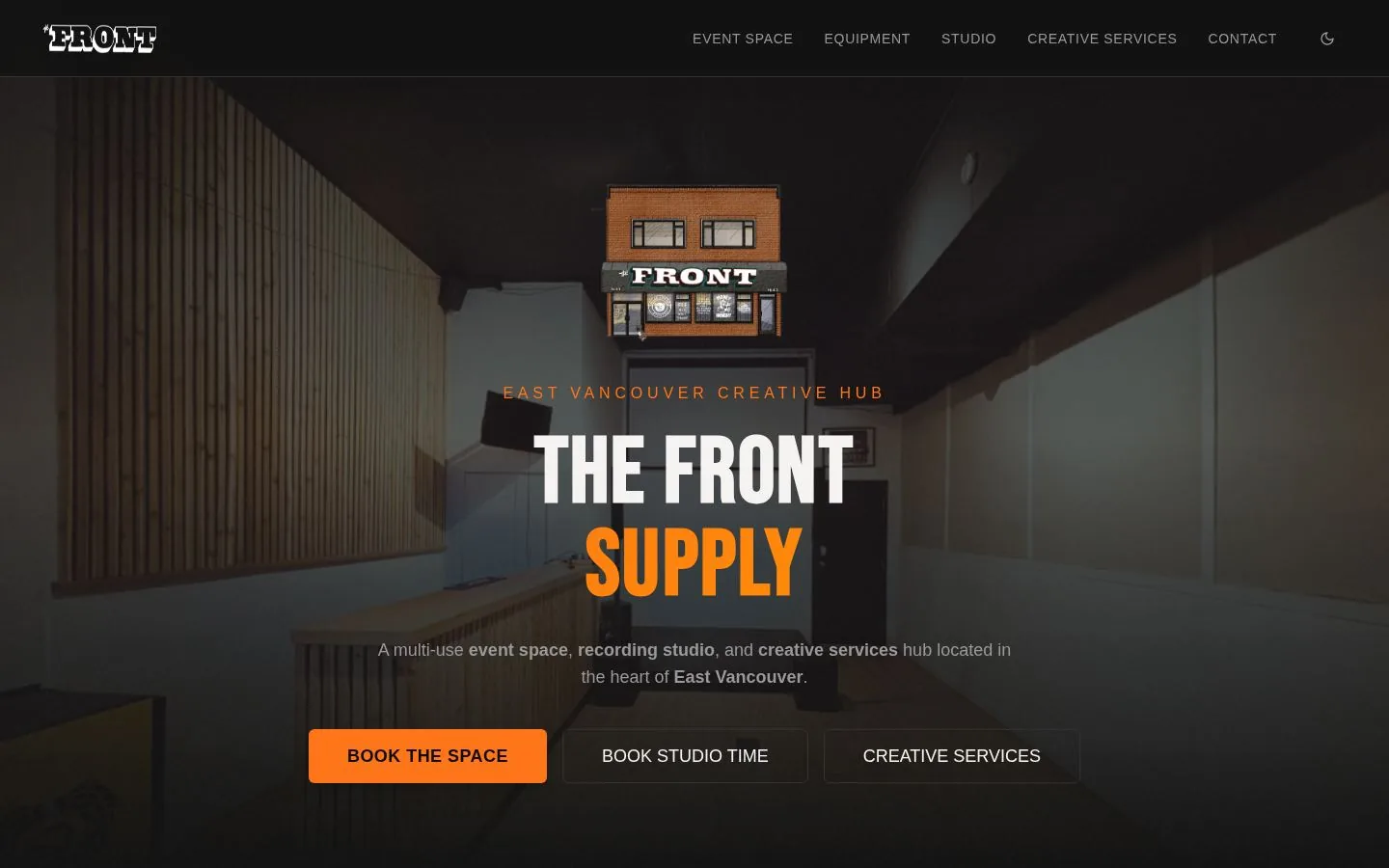 The Front Supply. Creative hub event space, photo studio and equipment rental platform.